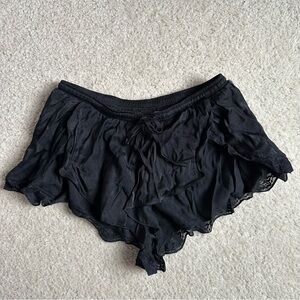 Somedays Lovin black lace trim silky sleep shorts